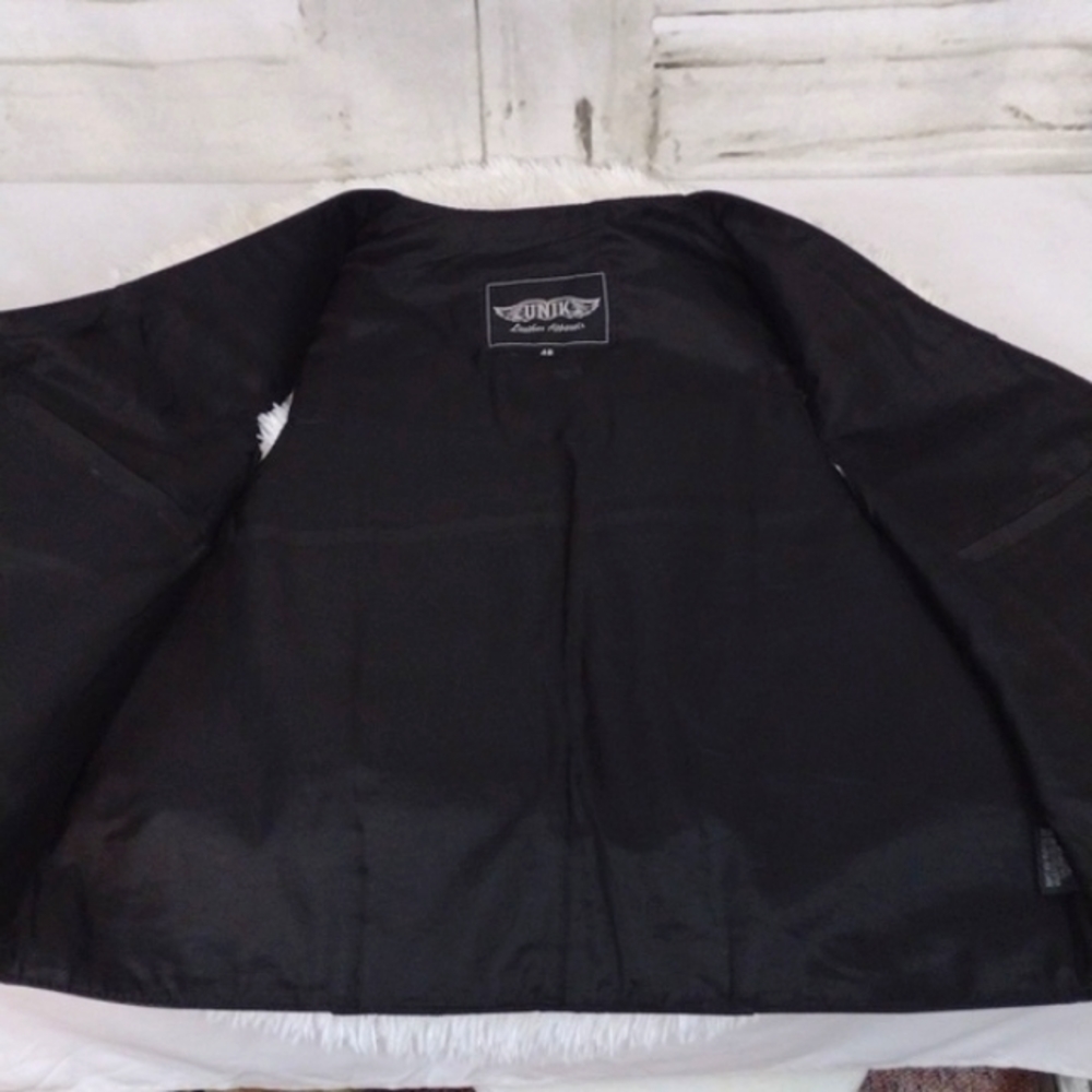 Unik Leather Vest, Black, Size 48 - Picture 6 of 6